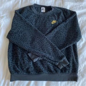 NIKE | Black Leopard Print Sweater | Medium